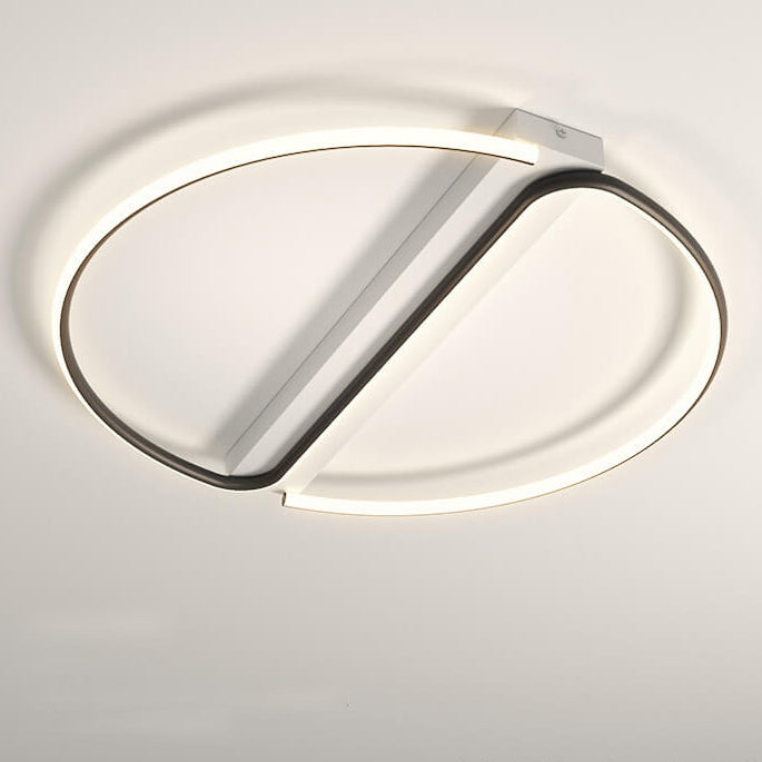 Minimalist Black and White Round LED Flush Mount Ceiling Light