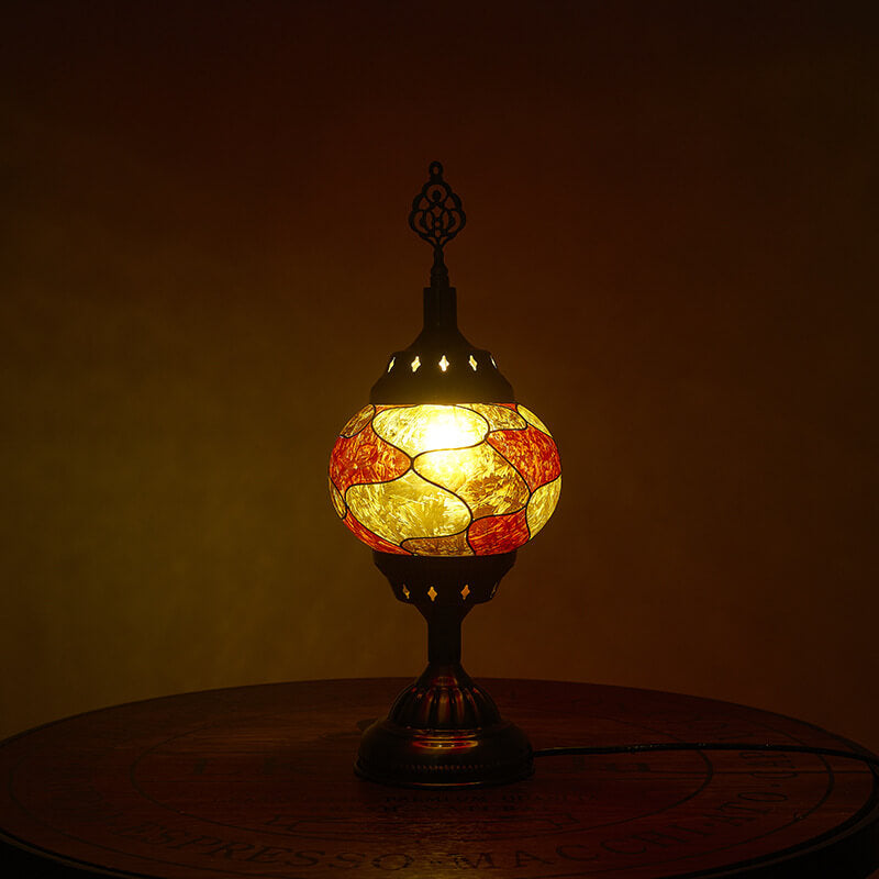 Vintage Turkish Stained Enamel Iron 1-Light Table Lamp