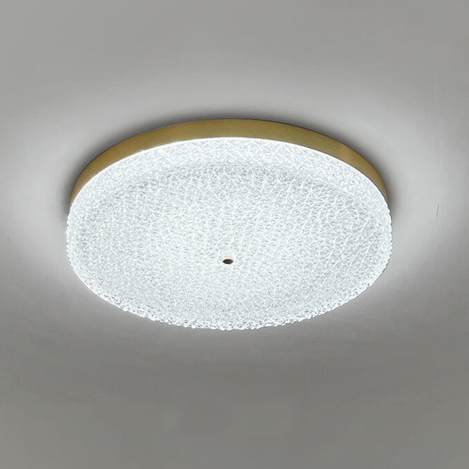 Moderne Glas Messing Runde LED Deckenleuchte 