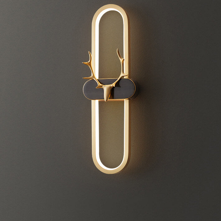 Moderne Hirschkopf-Ring-LED-Wandleuchte 