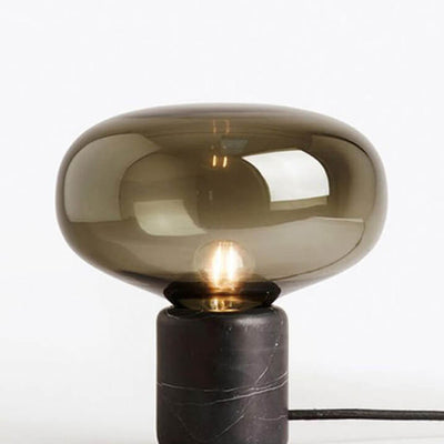 Postmoderne Glaszylinder-Marmorsockel-1-Licht-Tischlampe 