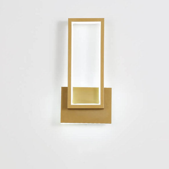 Modern Minimalist Gold Rectangular 1-Light LED Wall Sconce Lamp