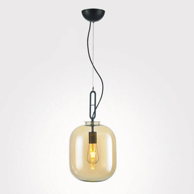 Modern Winter Melon Glass 1-Light Pendant Light