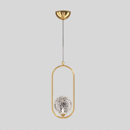 Simplicity Textured Crystal Glass Ball 1-Light LED Pendant Light
