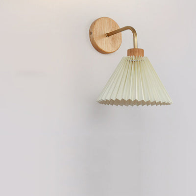 Modern Minimalist Pleated Umbrella Shade 1-Light Wall Sconce Lamp