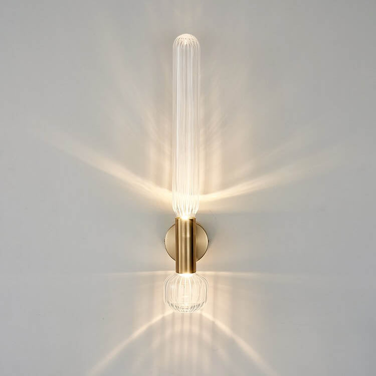 Modern Glass Cylindrical Bar 1-Light LED Wall Sconce Lamp