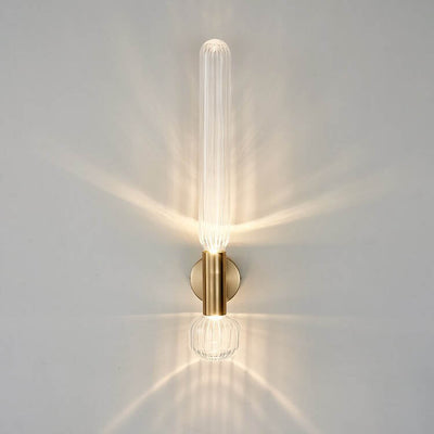 Modern Glass Cylindrical Bar 1-Light LED Wall Sconce Lamp