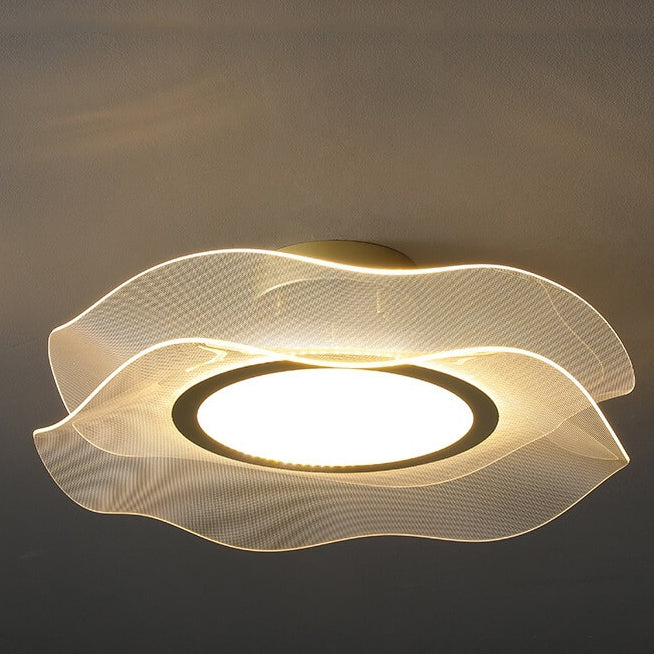 Kreative Luxus-Acryl-runde Lotusblatt-LED-Deckenleuchte mit halbbündiger Montage 