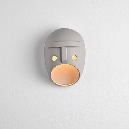 Creative Resin Emoji Mask 1-Light LED Wall Sconce Lamp