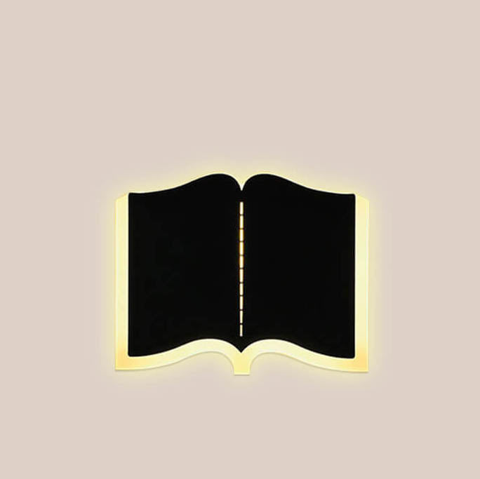 Minimalist Book Shape Iron 1-Light LED Wall Sconce Lamp