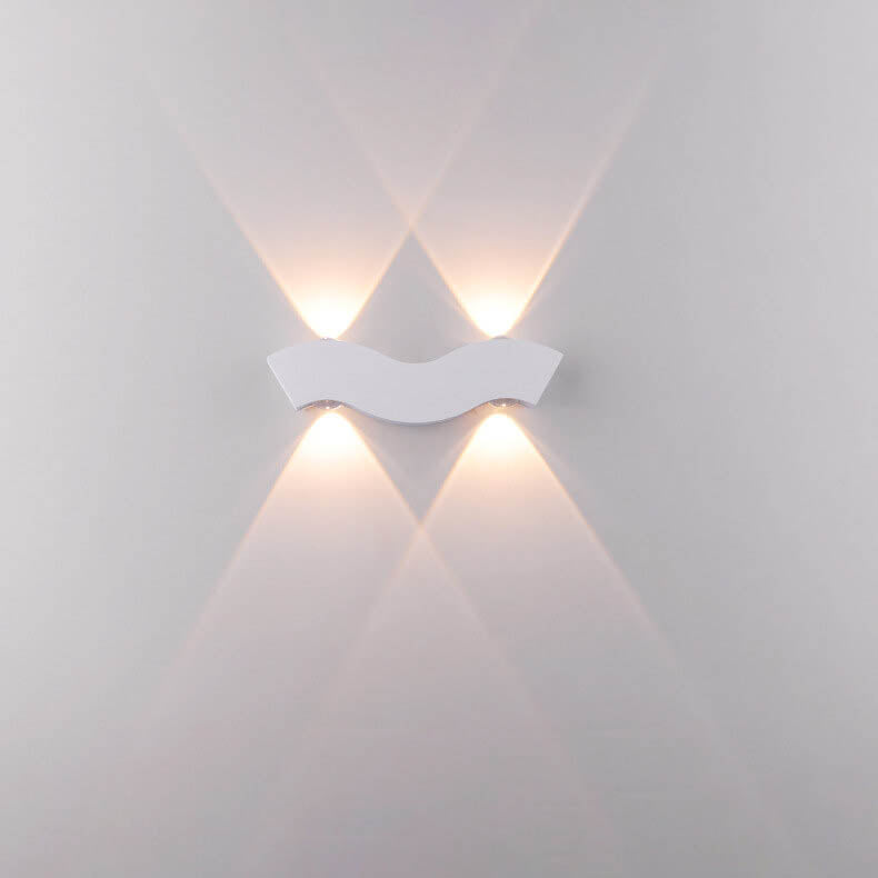 Modern Aluminum Wave LED Waterproof Outdoor Wall Sconce Lamp