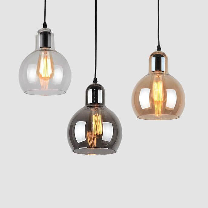 Vintage Clear Gourd Glass 1-Light Pendant Light