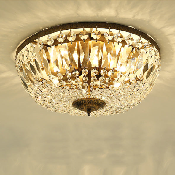 Vintage Round Crystal 4/6 Light Flush Mount Ceiling Light