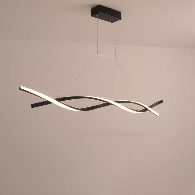 Modern Minimalist Line Wave LED Art Chandelier