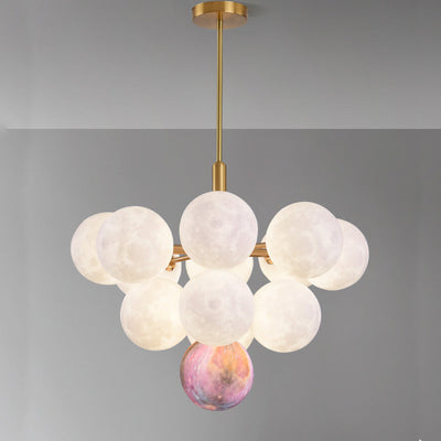 Nordic 3D Moon Planet 5/13 Light Chandelier