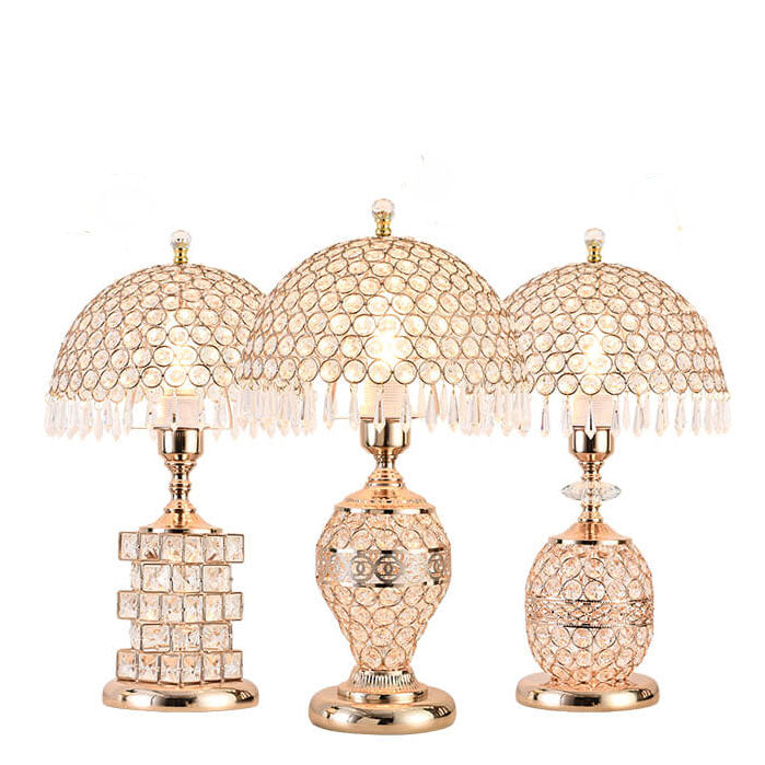 Lámpara de Mesa de 1 Luz con Pantalla en Forma de Cúpula de Cristal de Lujo Moderno 