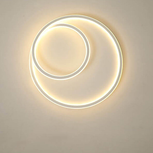 Modern Minimalist Double Circle LED Flush Mount Ceiling Light