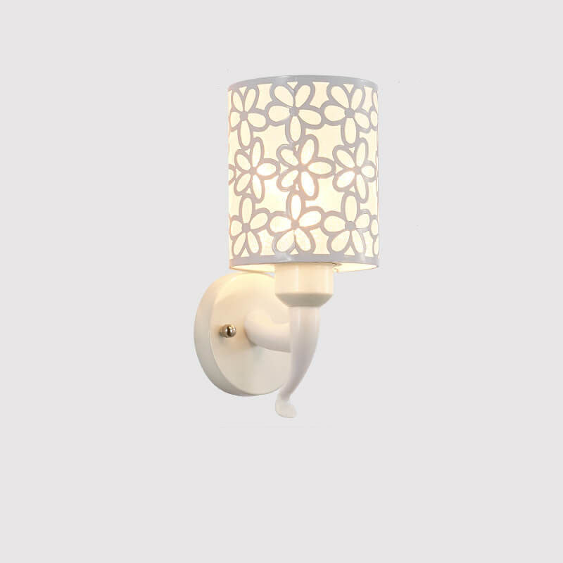 Modern Column Floral Shade 1-Light Wall Sconce Lamp