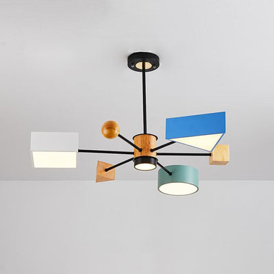 Nordic Building Blocks Geometry 3-Light Chandelier