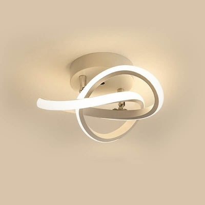 Nordic Twist Ring LED Semi-Flush Mount Ceiling Light