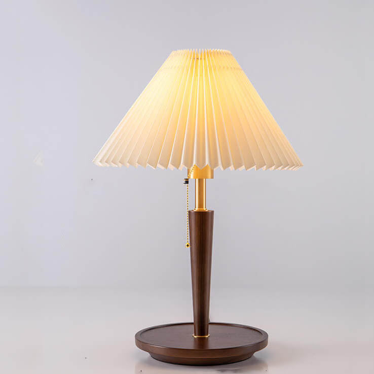 Retro Plissierter Zugschalter 1-Licht Tischlampe 