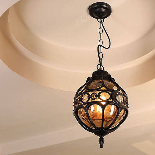 Suspension extérieure étanche à 1 lumière en forme de globe industriel rétro 