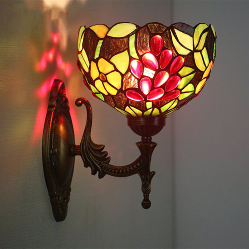 Tiffany Buntglas Traube 1-Licht Wandleuchte 