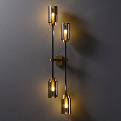 Modern Luxury Cylindrical Shade 2/4 Light Wall Sconce Lamp
