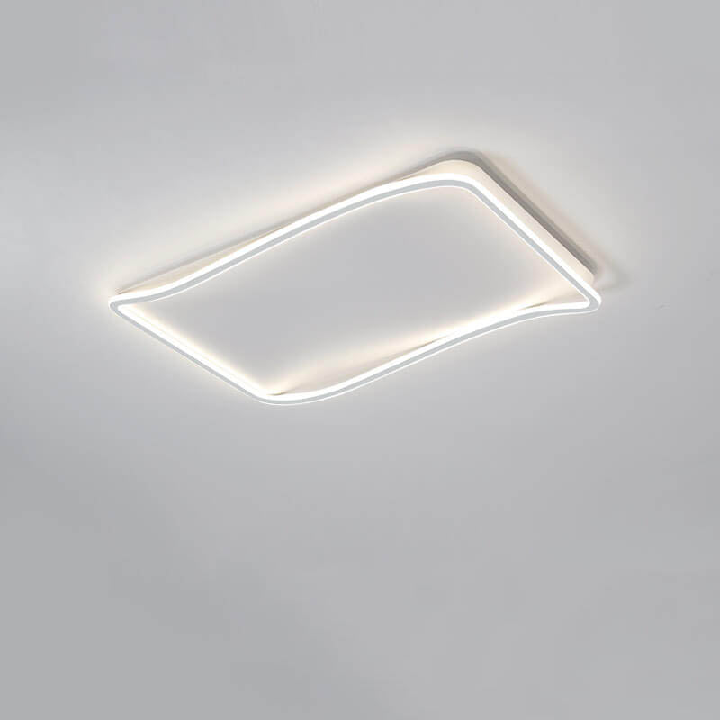 Minimalist Rectangular Aluminum LED Flush Mount Ceiling Light