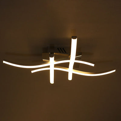 مصباح سقف LED شبه متدفق من الألومنيوم بتصميم خط موجة بسيط 