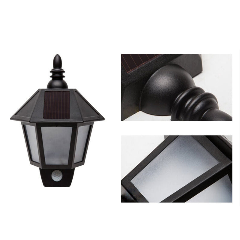 Solar Raumtyp Halbwandleuchte Menschlicher Smart-Sensor Licht Schwarze LED-Wandleuchte 