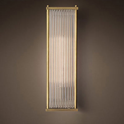 Modern Light Luxury Rectangular Hardware Glass 1-Light Wall Sconce Lamp