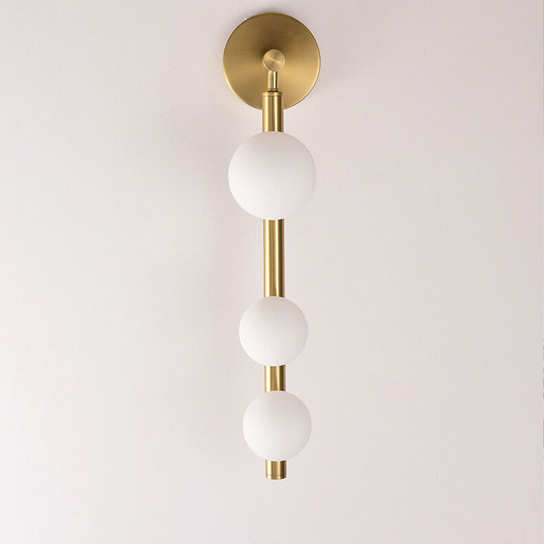 Applique murale à 3 lumières de conception de chaîne de perles créative de luxe légère 