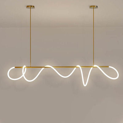 Modern Minimalist Twisted Long Line LED Chandelier