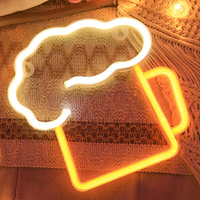 Creative Neon Beer Mug LED Battery/USB Decorative Light