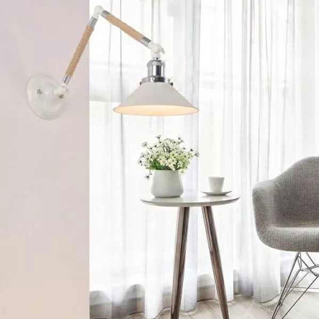 Industrielle Vintage-Twine-gewebte Kegelschirm 1-Licht Wandleuchte 