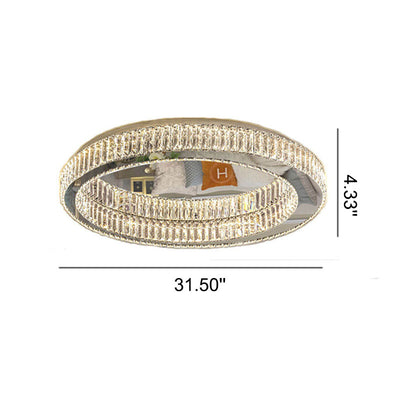 Modern Round Flush Mount Lighting Crystal LED Ceiling Light