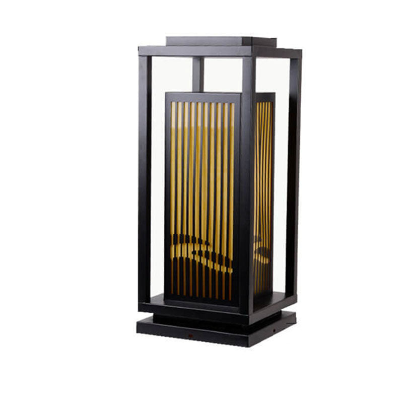 Modern Chinese Square Cage Outdoor Waterproof 1-Light Lawn Path Light