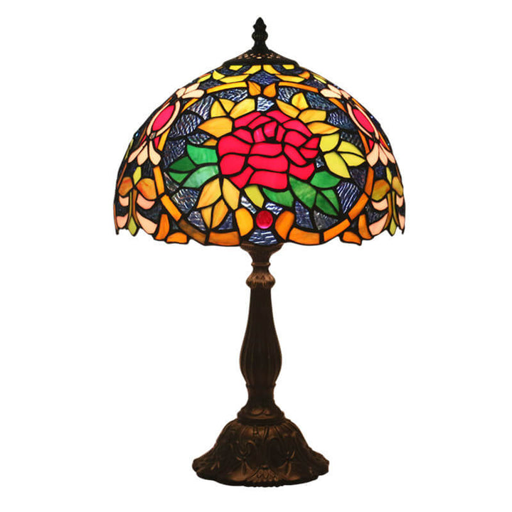 Lámpara de mesa Tiffany European Blooming Flower de 1 luz 