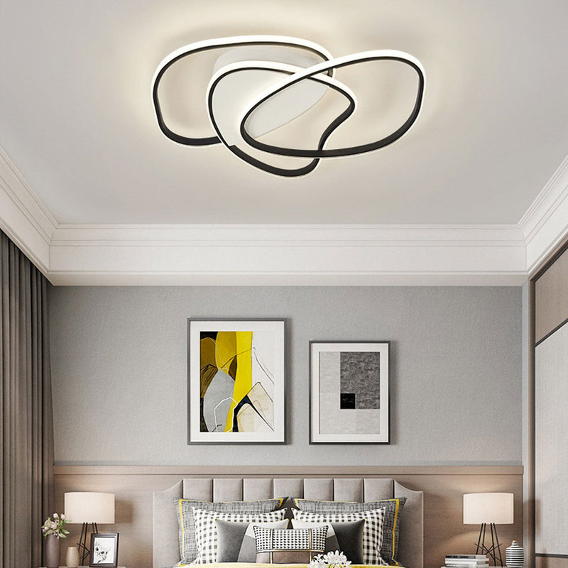 Nordic Minimalist Round Shaped Curved LED Flush Mount Ceiling Light