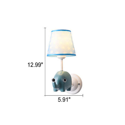 Cartoon Creative Fabric Resin 1-Light Wall Sconce Lamp