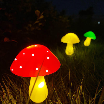 Modern Art Deco Solar Waterproof Mushroom Shaped String Lights LED Outdoor Lawn Decorative Ground Plug Light