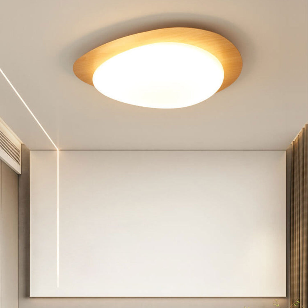 Nordic Eisen Holzmaserung Kiesel LED Deckenleuchte mit bündigem Abschluss 