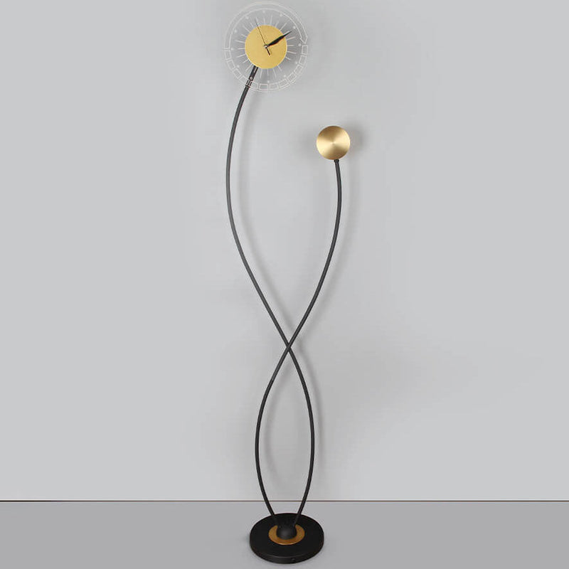 Modern Creative LED Art Standing Floor Lamp with Clock