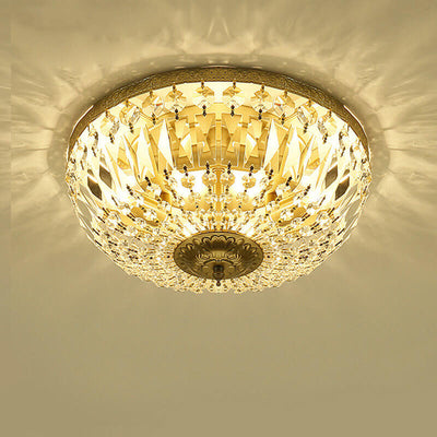 Vintage Round Crystal 4/6 Light Flush Mount Ceiling Light