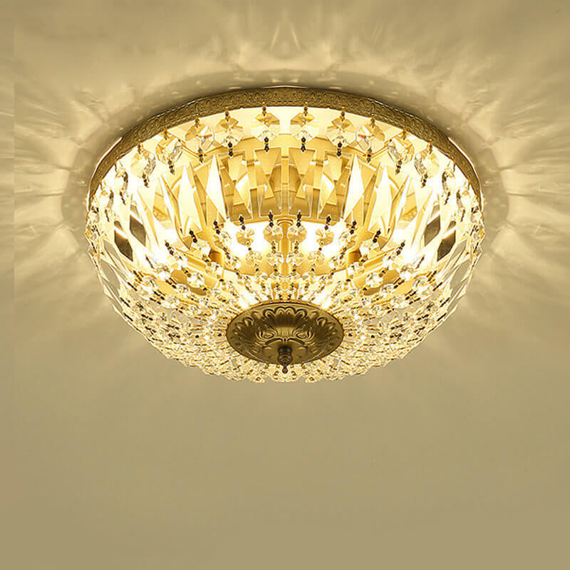 Vintage Round Crystal 4/6 Light Flush Mount Ceiling Light