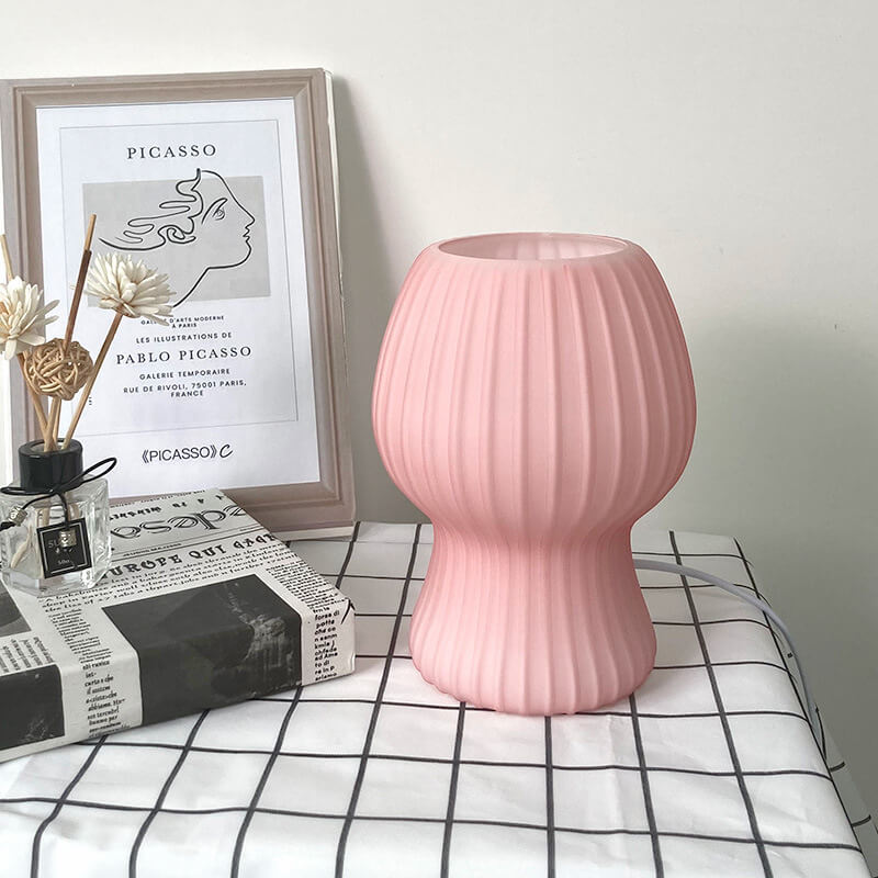 Nordic Striped Glass Macaroon 1-Light Table Lamp