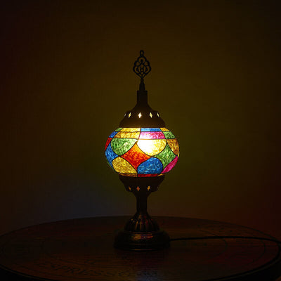 Vintage Turkish Stained Enamel Iron 1-Light Table Lamp