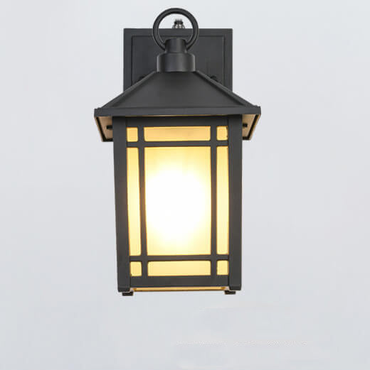 Simple Square Lantern Outdoor Waterproof 1-Light Wall Sconce Lamp