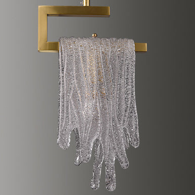 Lampe suspendue LED en laiton et verre gel de luxe moderne